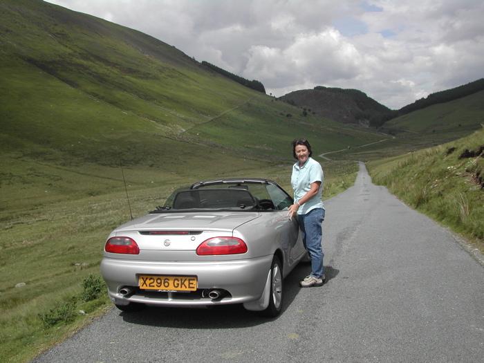 MG motoring in Snowdonia, over the Bwich y Groes pass, the highest in Wales. A break at Caernarfon Castle.