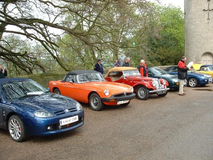 A selection of Northants MGOC cars on the Heart of England Run in 2004
