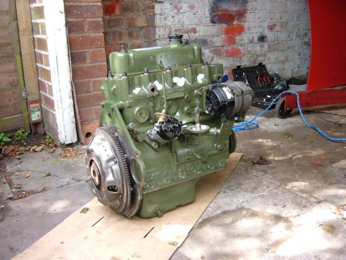 My stage 2, home built engine, ready to be dropped into my 1970 MGB GT. With 1868cc capacity and piper 270 cam, it is pictured here with the standard head. This has since been replaced with a gas flowed head. This is far and away the most advanced mechanical work I have done on the car. Far easier than I had expected!I thought I&#039;d paint it green just to be different! It is a colour that is common for A series engines.For more pics see my website, which is linked from the links page.