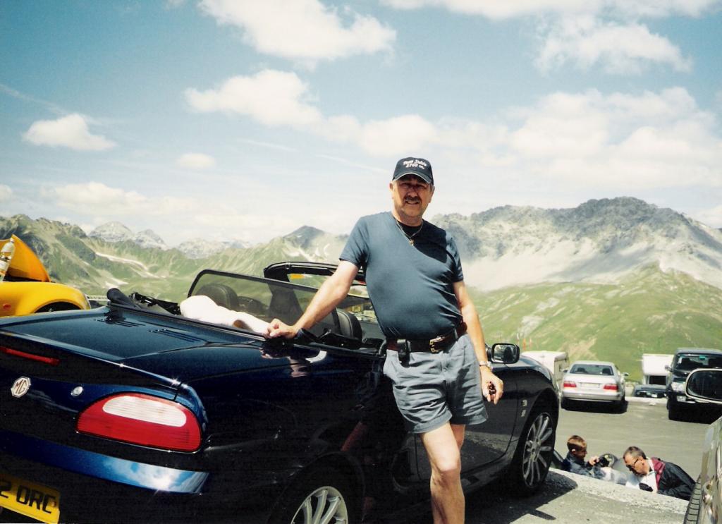 At the top of the Stelvio Pass, 2nd highest in Europe, en route between Modena and Freiburg (the long way round!)