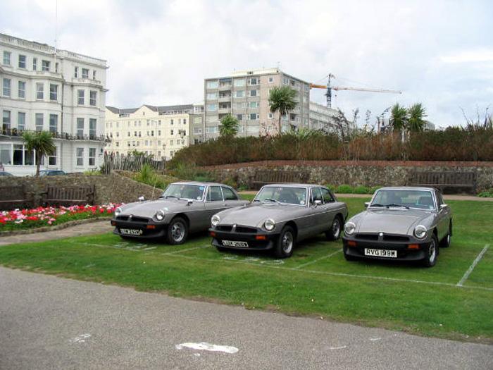 Three GT LEs together parked up in Eastbourne at the end of the Southdowns Run in 2004