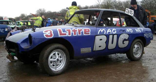 MGB GT LE at the races - a sad ending for any MGB