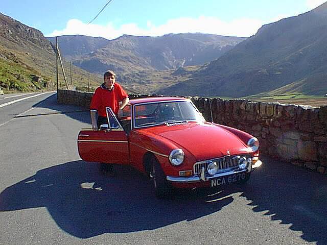 1968 MGB GT on run through the beautiful mountains of North Wales