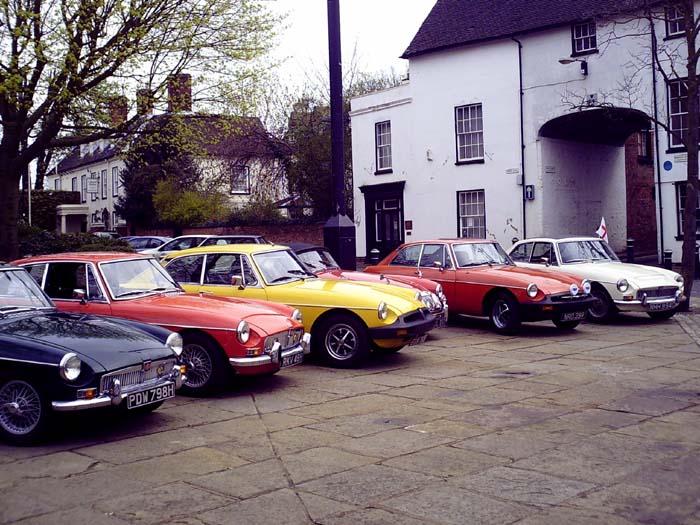Another shot of the MG line up in Atherstone.Don&#039;t ask what the caption is about!