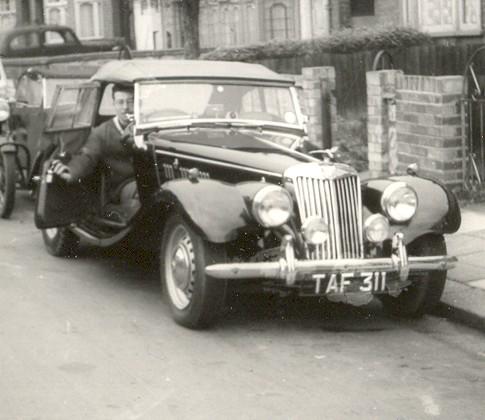 1954 MG TF 1250. At Woodford Green, Essex. In 1959.