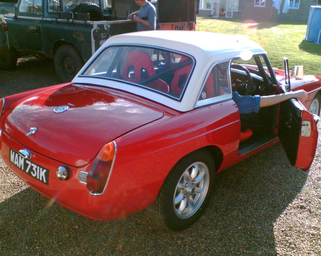 My 1971 B-roadster was tired and worn out in 2003. Following £10K+ renovation by AJ Restorations this is the 2007 image. Tasteful bodywork (perfect panel gaps), no chrome, sebring fr&amp;rear, bespoke rollcage, works hardtop, susp.  &amp; brake tweeks, 1840 Oselli based engine, Weber, side exhaust,  15&quot; minilites - no am not racing it - just posing!!