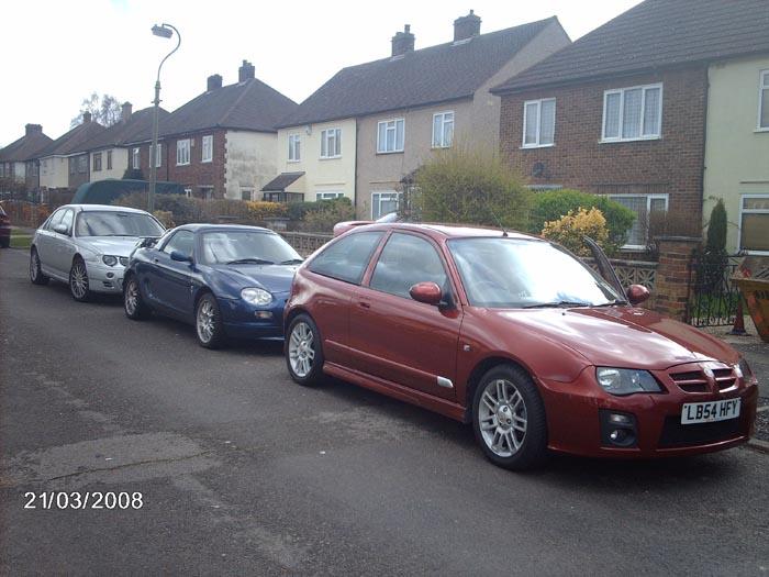 My MGF VVC sandwiched between my ZT190+ &amp; my Father in laws ZR105+