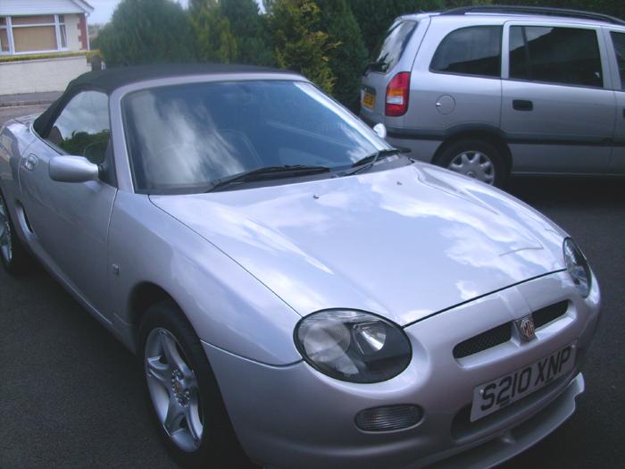 My new (to me) MGF parked on my in-laws drive on the day i picked it up.