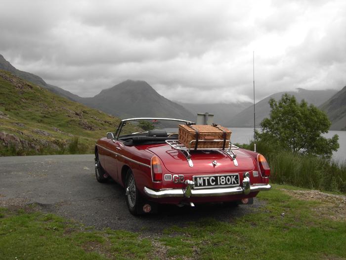 Our MGB at Wast Water in the Lake District