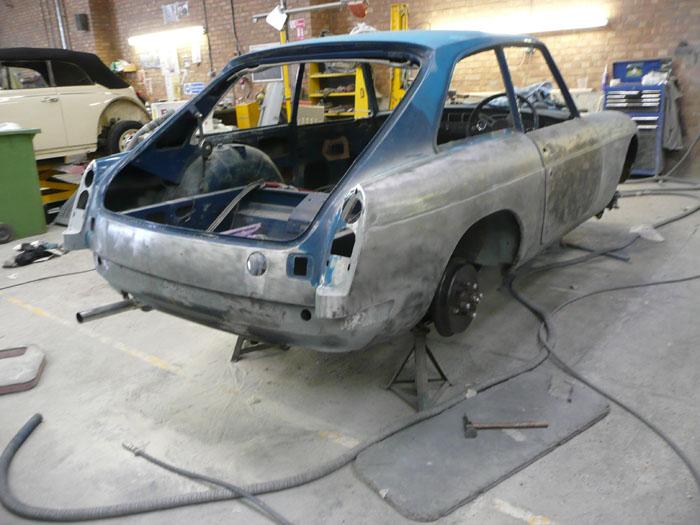 1973 Teal Blue GT under restoration