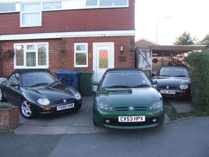 2 MGF&#039;s both sweet VVC&#039;s and an MGTF 160 in Le Mans Green