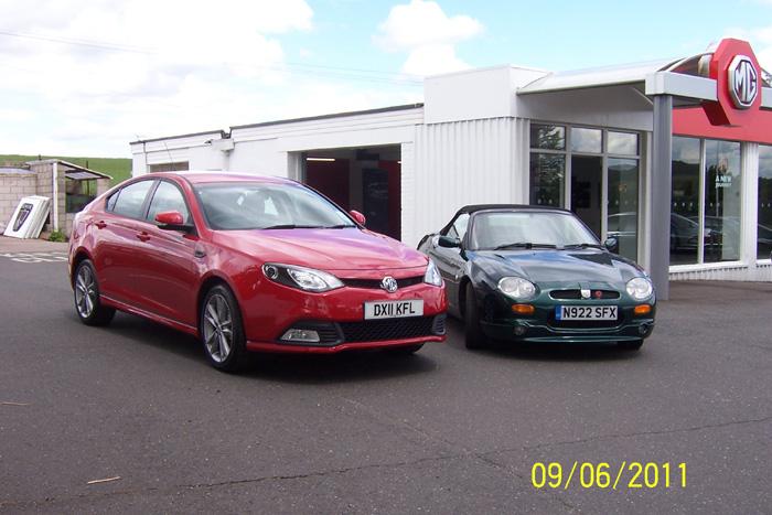 Delivery day of my MG6 along side my MGF at Hopton garage Stafford