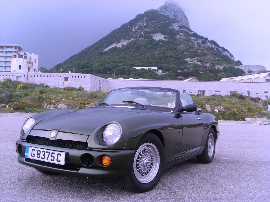 This MG RV8 was exported from UK to Gibraltar in Jan 2011. It was driven from near Manchester to Plymouth crossed to Santander Spain via Brittany Ferry and then driven down through Spain to Gibraltar.