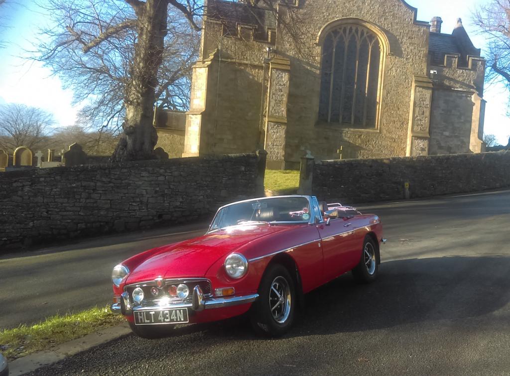 Our MGB in Downham, Lancashire